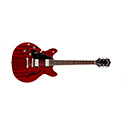 Horizontal front view of Starfire I DC Cherry Red Left Handed guitar thumbnail