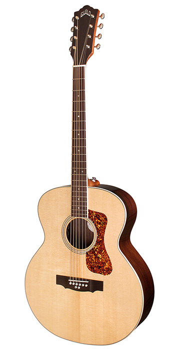 Vertical view of BT-258E Deluxe Baritone Natural acoustic guitar