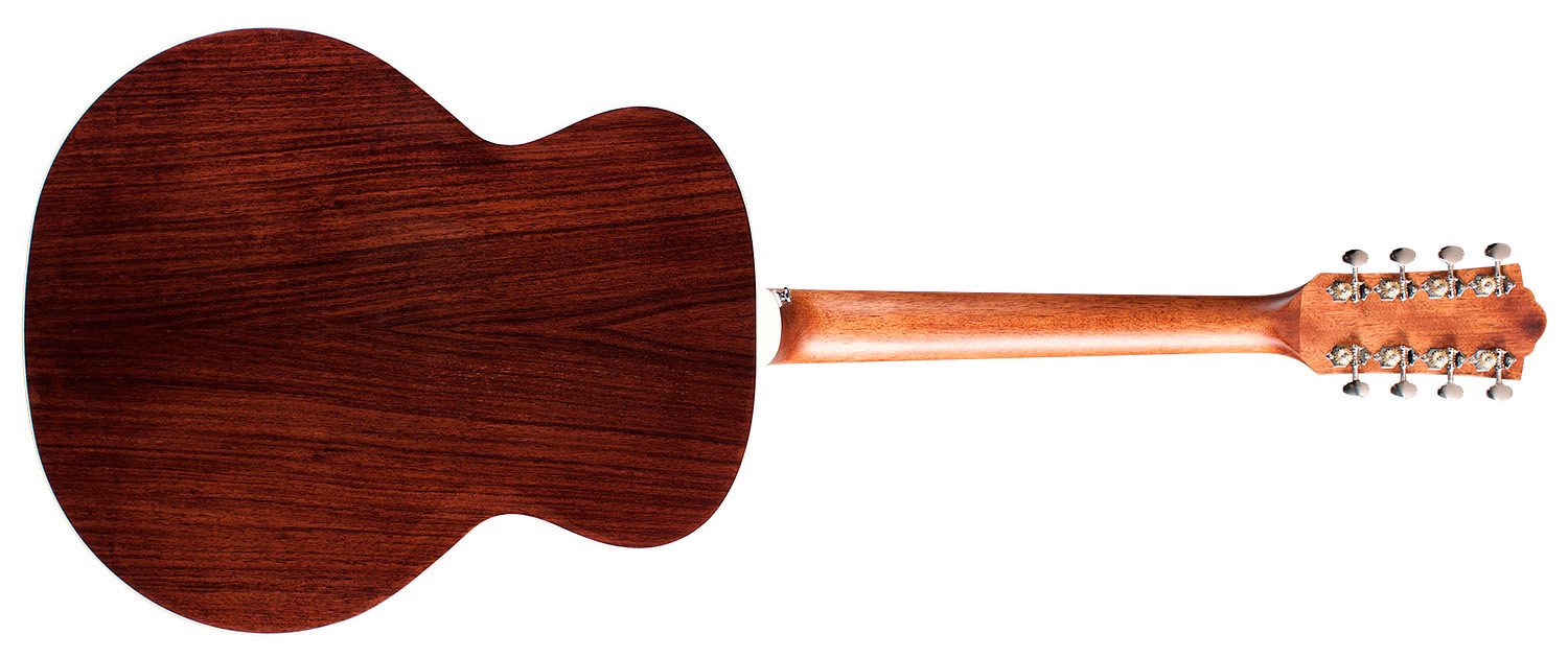 Horizontal back view of BT-258E Deluxe Baritone Natural acoustic guitar