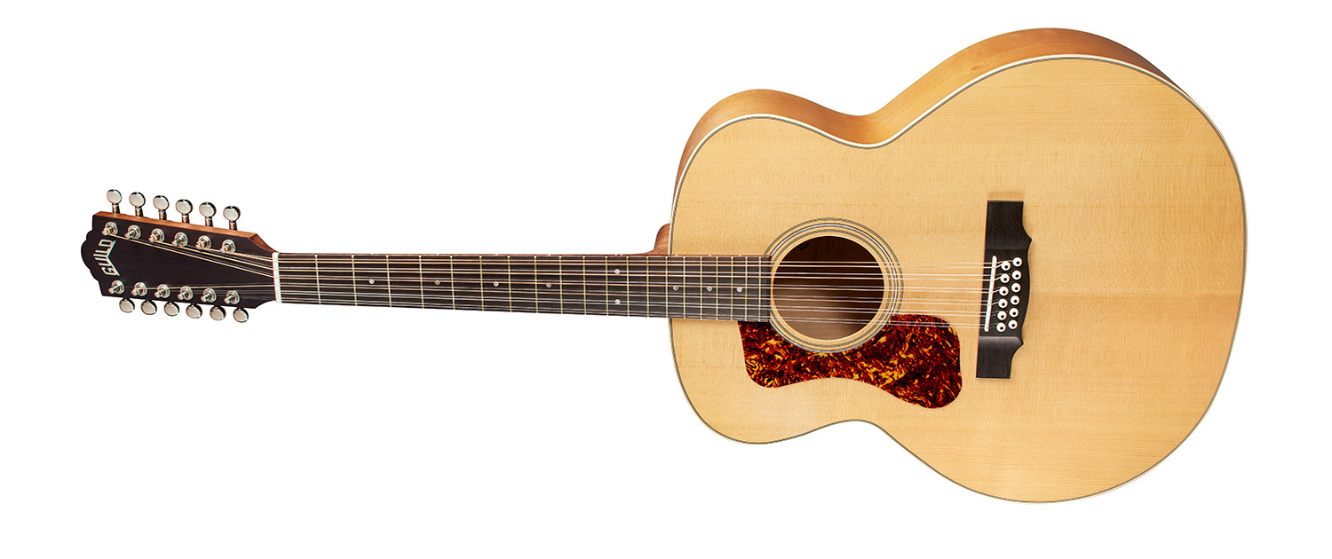 Horizontal side view of F-2512E Maple Left Handed guitar