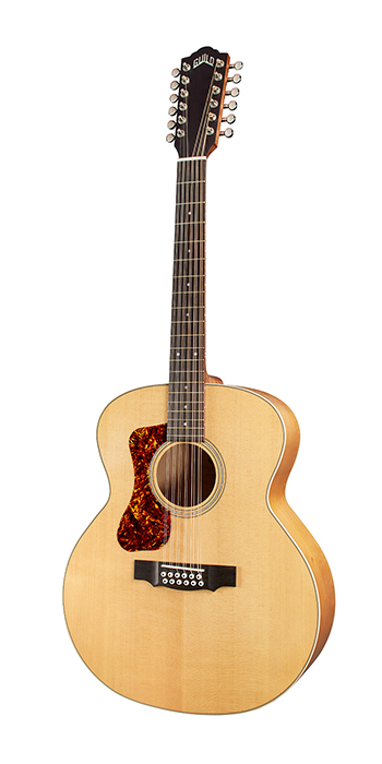 Vertical view of F-2512E Maple Left Handed acoustic guitar