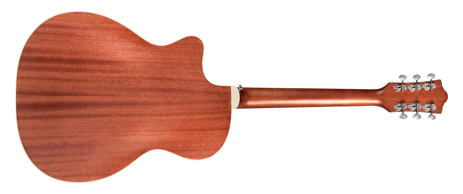 Horizontal back view of OM-240CE Natural guitar