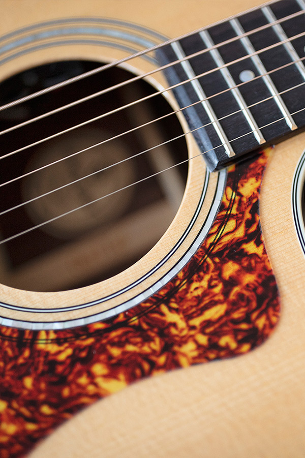 Close up of OM-150CE Natural soundhole and pickguard thumbnail