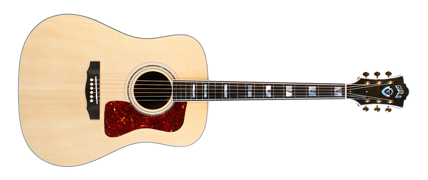 Horizontal front view of D-55 Natural guitar