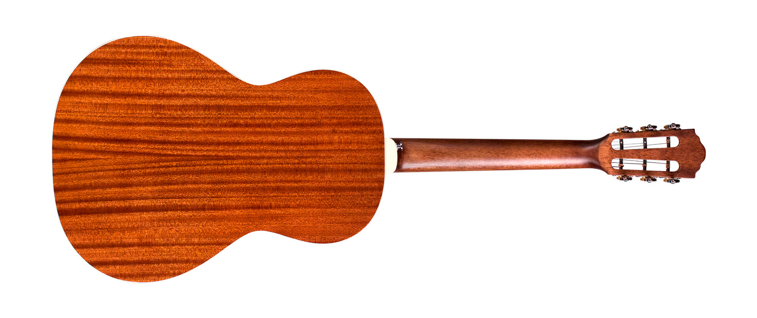 Horizontal back view of Westerly P-240 Memoir Natural guitar