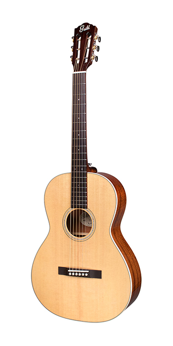 Vertical view of P-240 Memoir Natural acoustic guitar