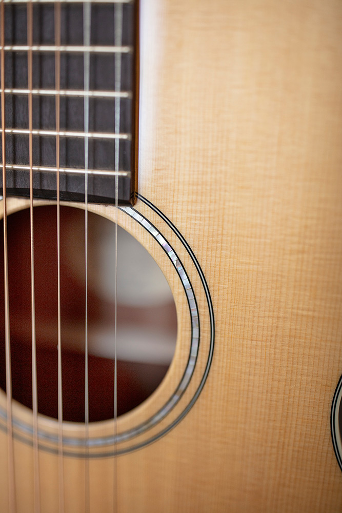 P-240 Memoir Natural close up of the soundhole