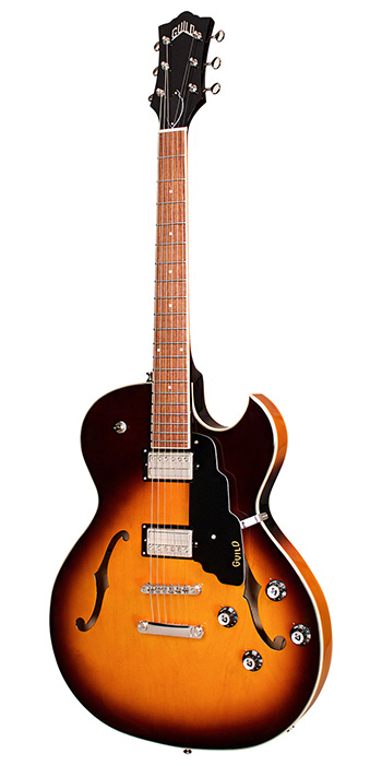 Vertical view of Starfire I SC Antique Burst electric guitar