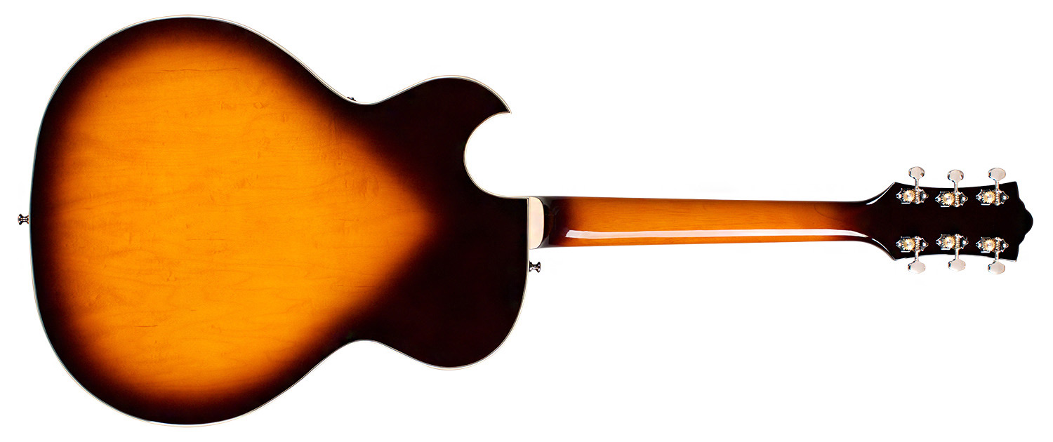 Horizontal back view of Starfire I SC Antique Burst guitar