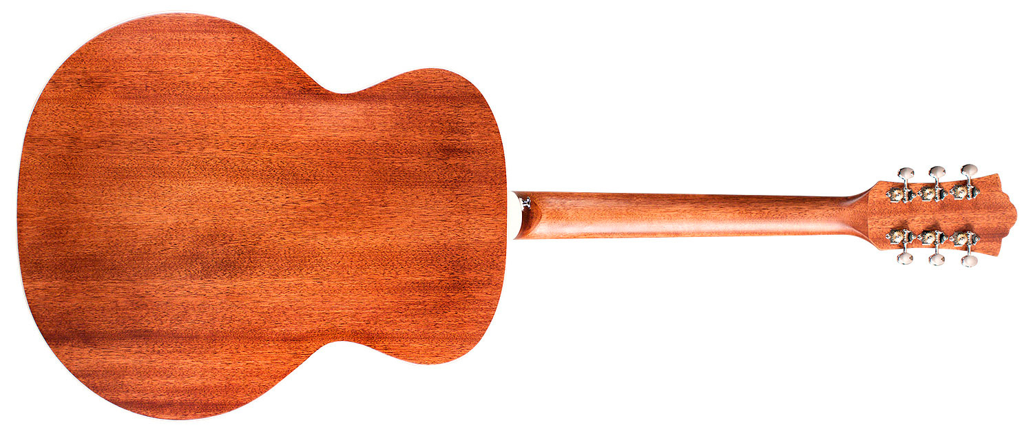 Horizontal back view of BT-240E Baritone Natural acoustic guitar