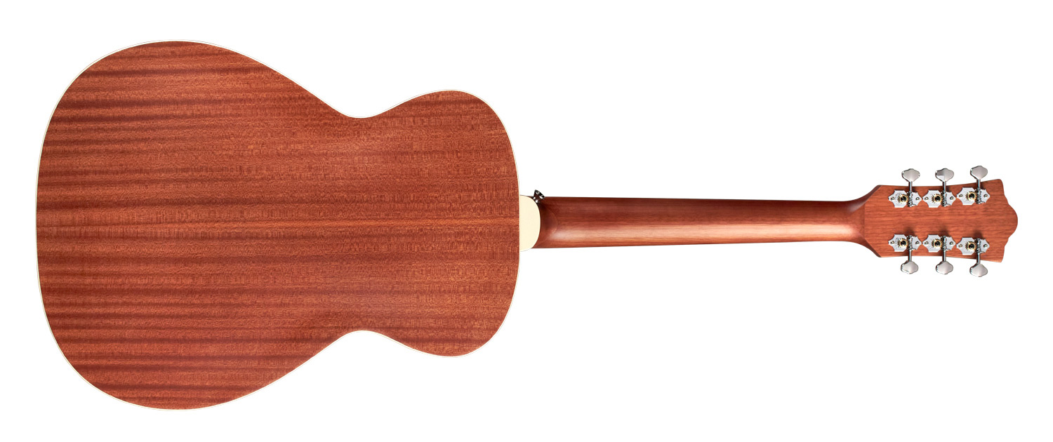 Horizontal back view of F-512 Natural guitar