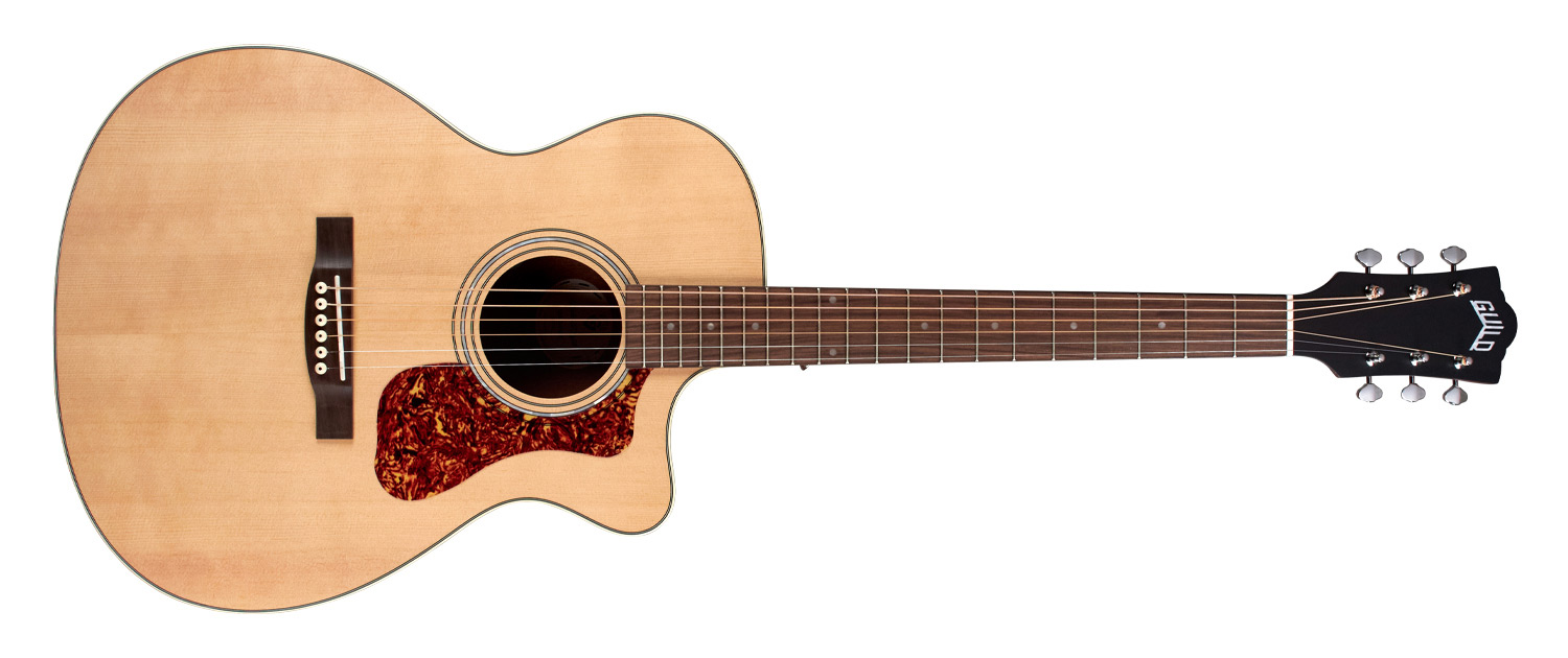 Horizontal front view of OM-240CE Natural guitar