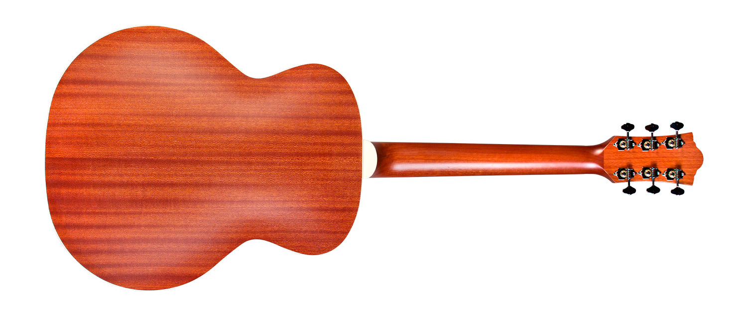 Horizontal back view of Jumbo Junior Mahogany guitar