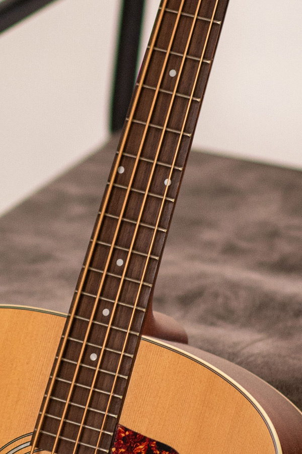 Close up of B-240E Natural neck and strings