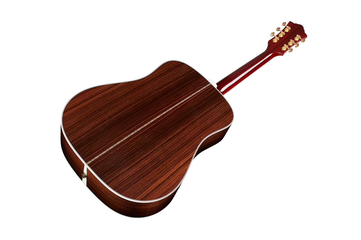Horizontal back angle view of D-55E Natural guitar