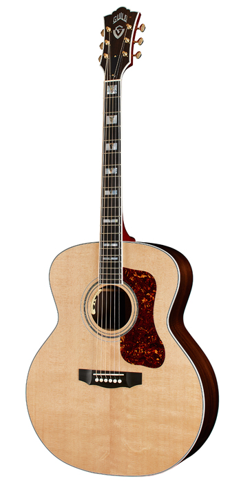 Vertical view of F-55E Natural guitar
