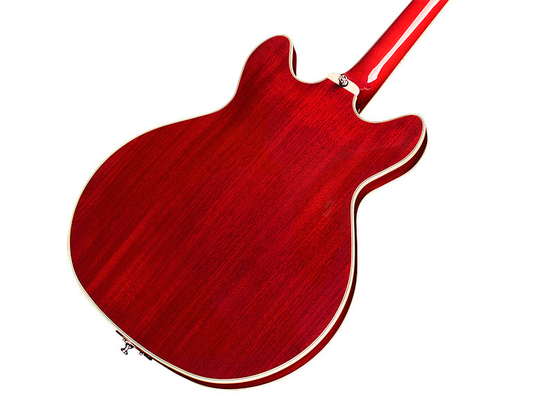 Horizontal front angle view of Starfire I Bass Cherry Red