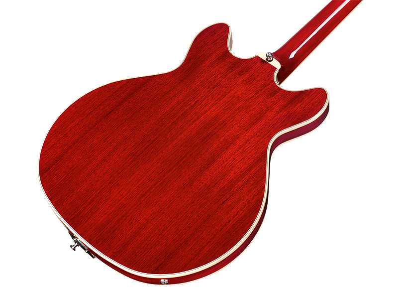 Horizontal front angle view of Starfire I Bass LH Cherry Red