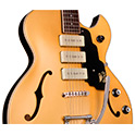 Close up body front view of Starfire I Jet90 Satin Gold guitar thumbnail