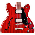 Close up front body view of Starfire I-12 Cherry Red guitar thumbnail
