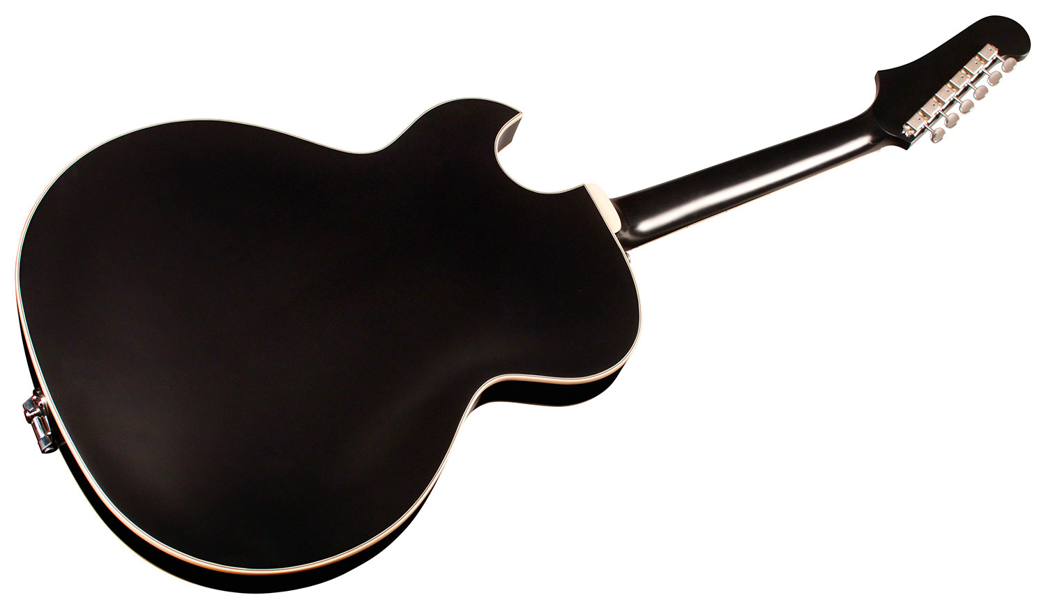 Horizontal back angle view of Starfire I Jet90 Satin Black guitar