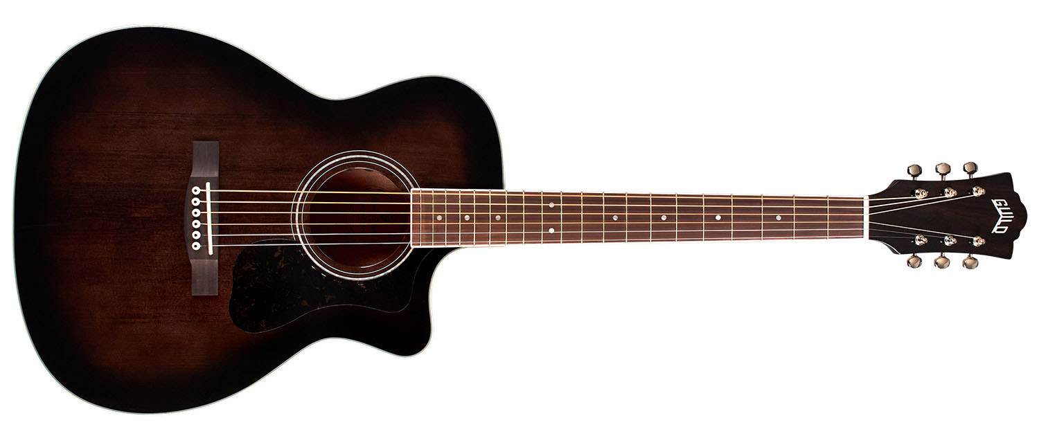 Horizontal front view of OM-260CE DELUXE FLAMED MAHOGANY