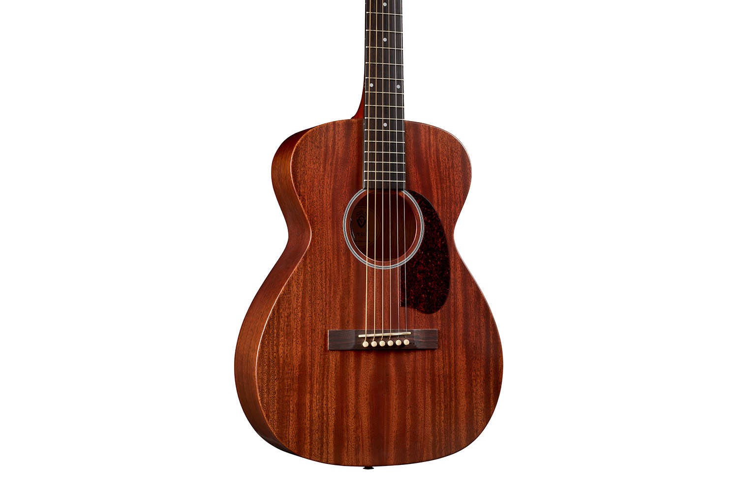 Close-up body view of M-20E Natural acoustic guitar