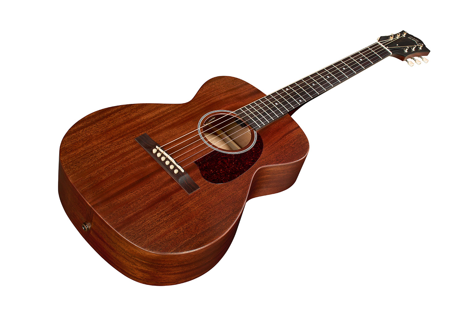 Angled front view of M-20E Natural acoustic guitar