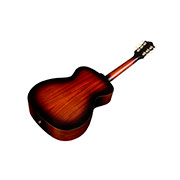 Angled back view of M-20E Vintage Sunburst acoustic guitar thumb