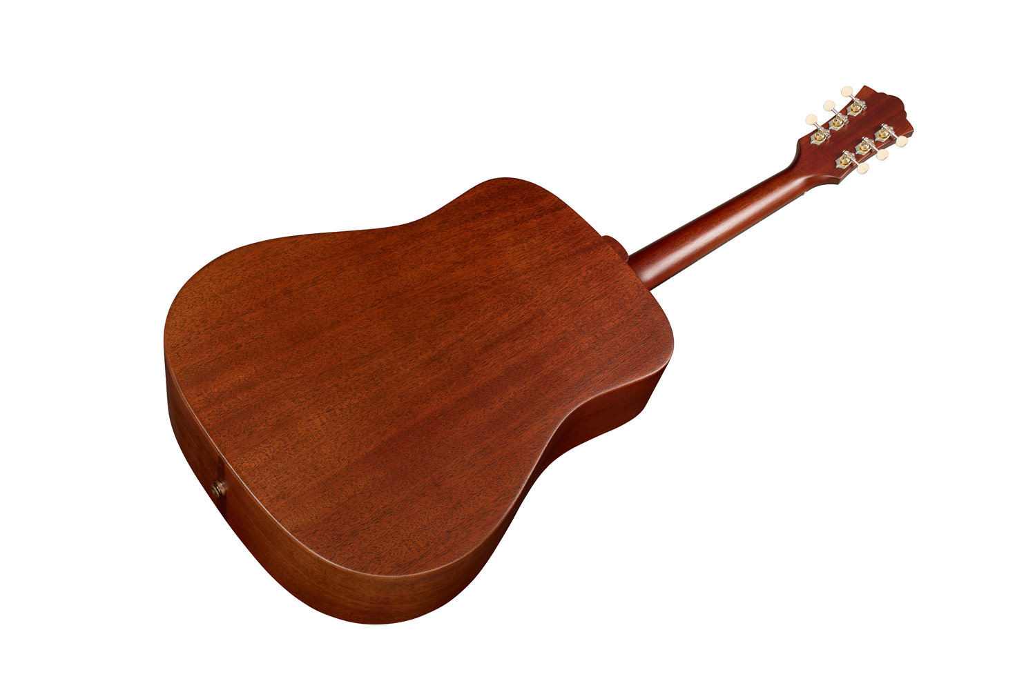 Angled back view of D-20E Natural acoustic guitar