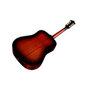 Angled back view of D-20E Vintage Sunburst acoustic guitar thumb
