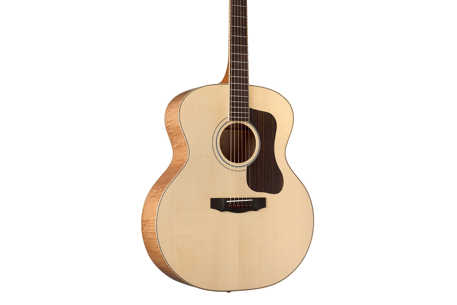 Close-up body view of VR1 F-40 AU NATUREL guitar