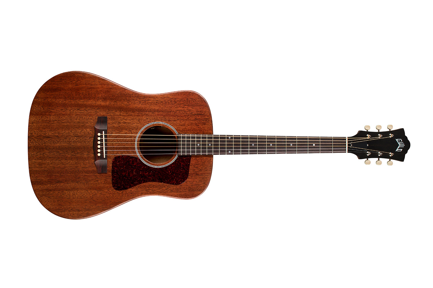 Horizontal front view of D-20E Natural acoustic guitar