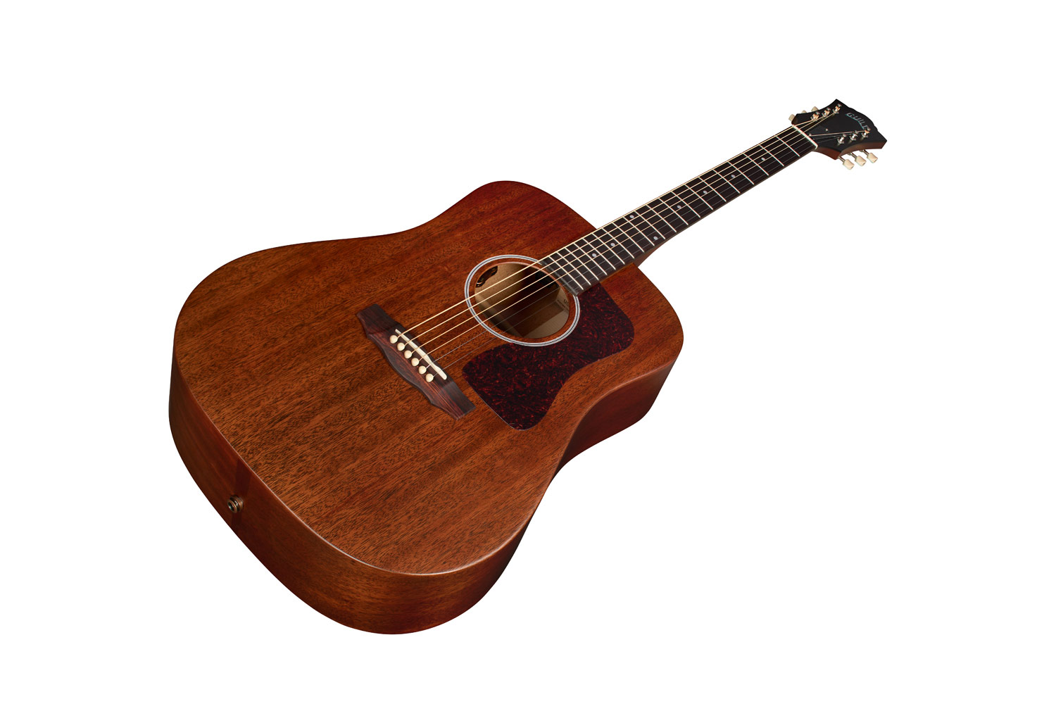 Angled front view of D-20E Natural acoustic guitar