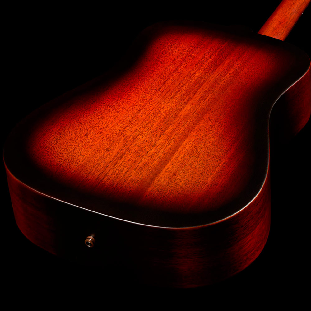 Top down back view of D-20 Vintage Sunburst body thumb