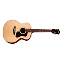 Horizontal side view of F-40E Standard Natural acoustic guitar thumb