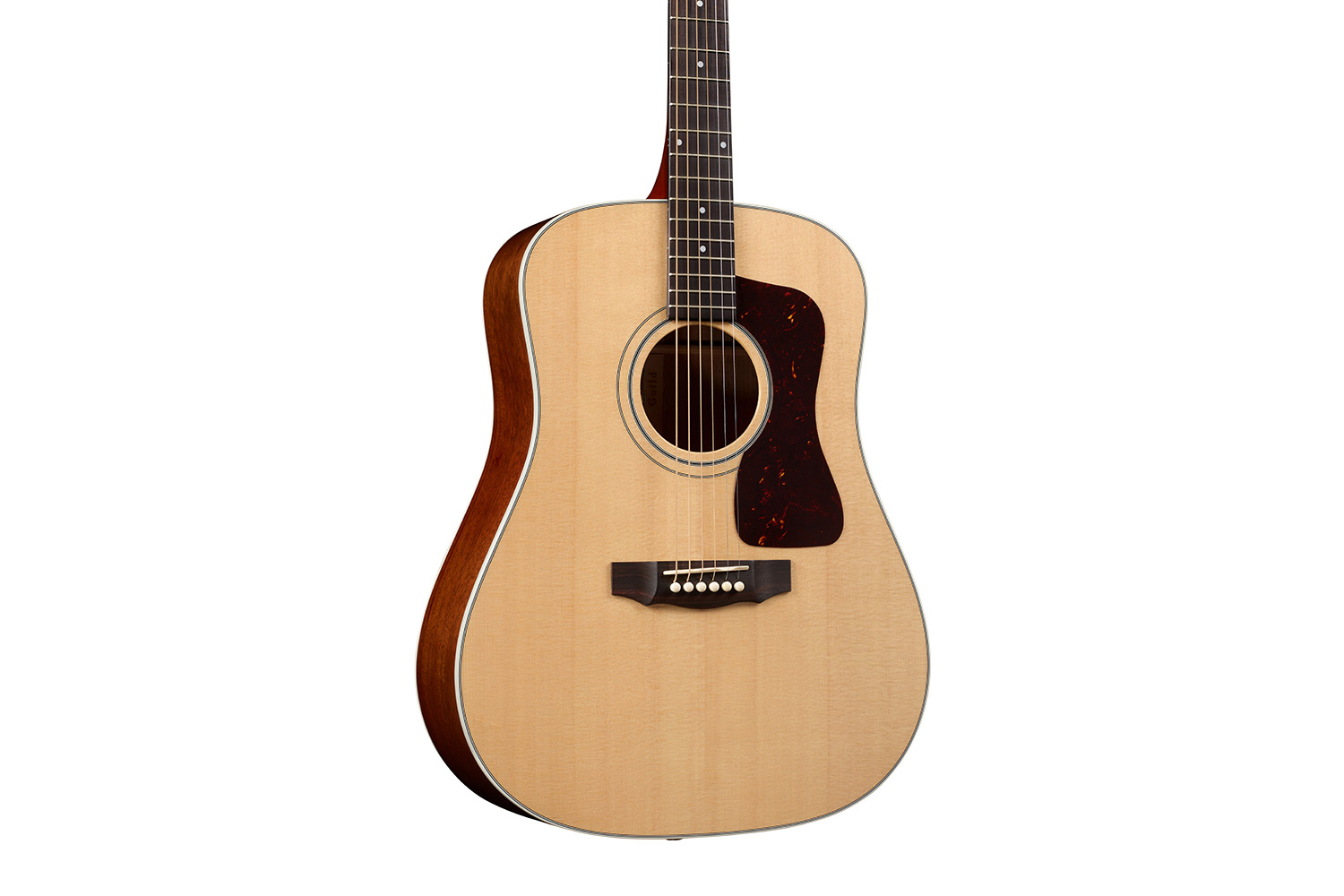 Close-up body view of D-40E Standard Natural acoustic guitar