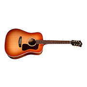 Horizontal side view of D-40E Standard Pacific Sunset Burst acoustic guitar thumb
