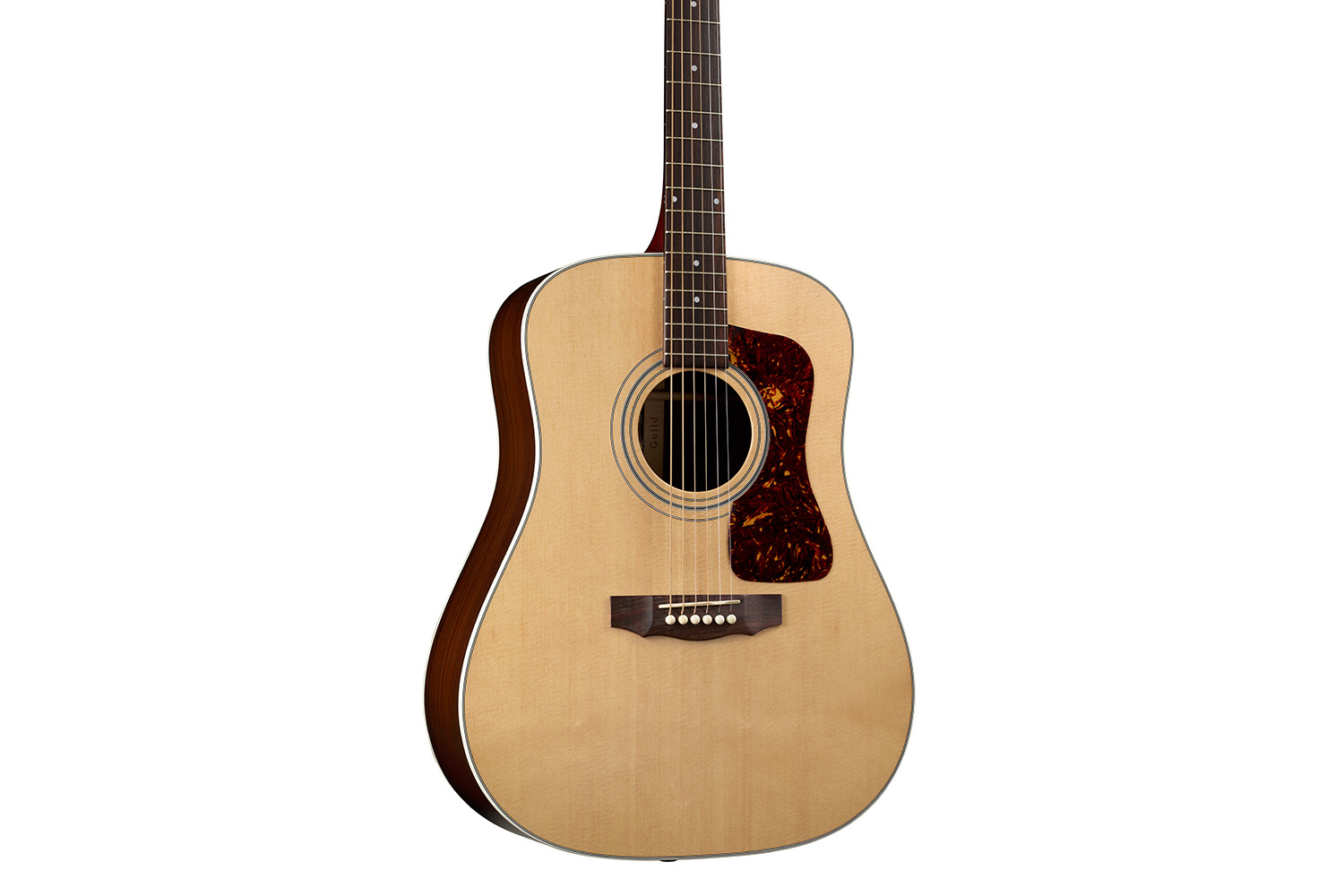 Close-up body view of D-50E Standard Natural acoustic guitar