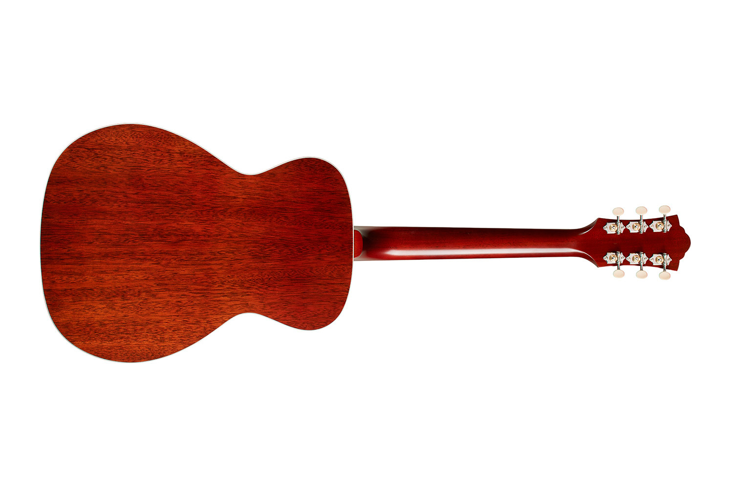 Horizontal back view of M-40 Standard Natural acoustic guitar