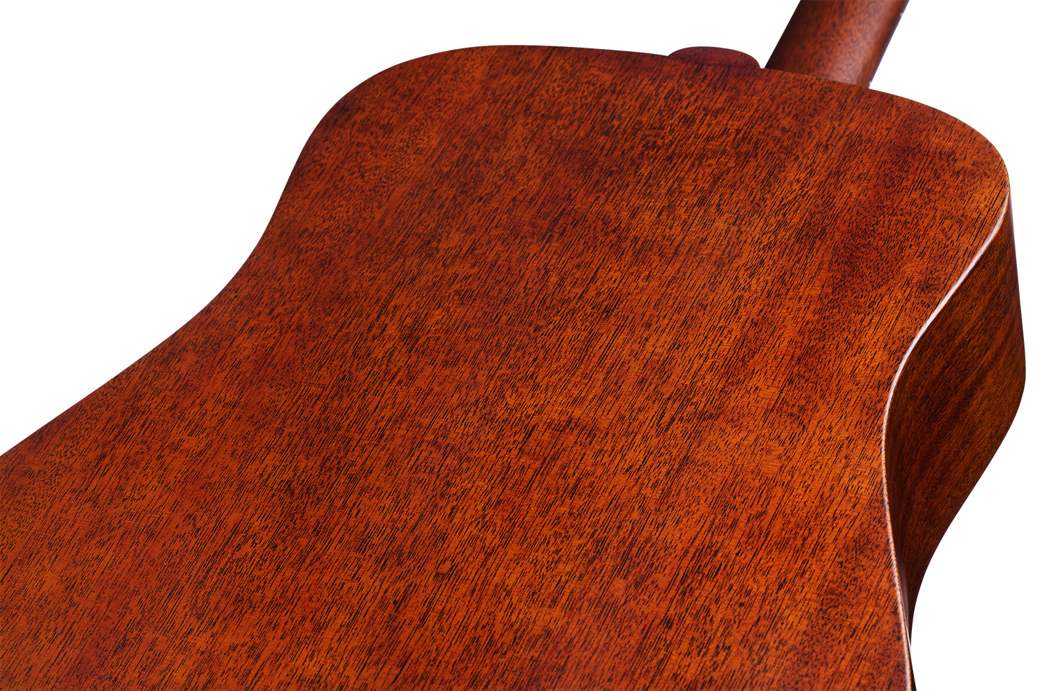 Horizontal back view of D-20 Natural acoustic guitar