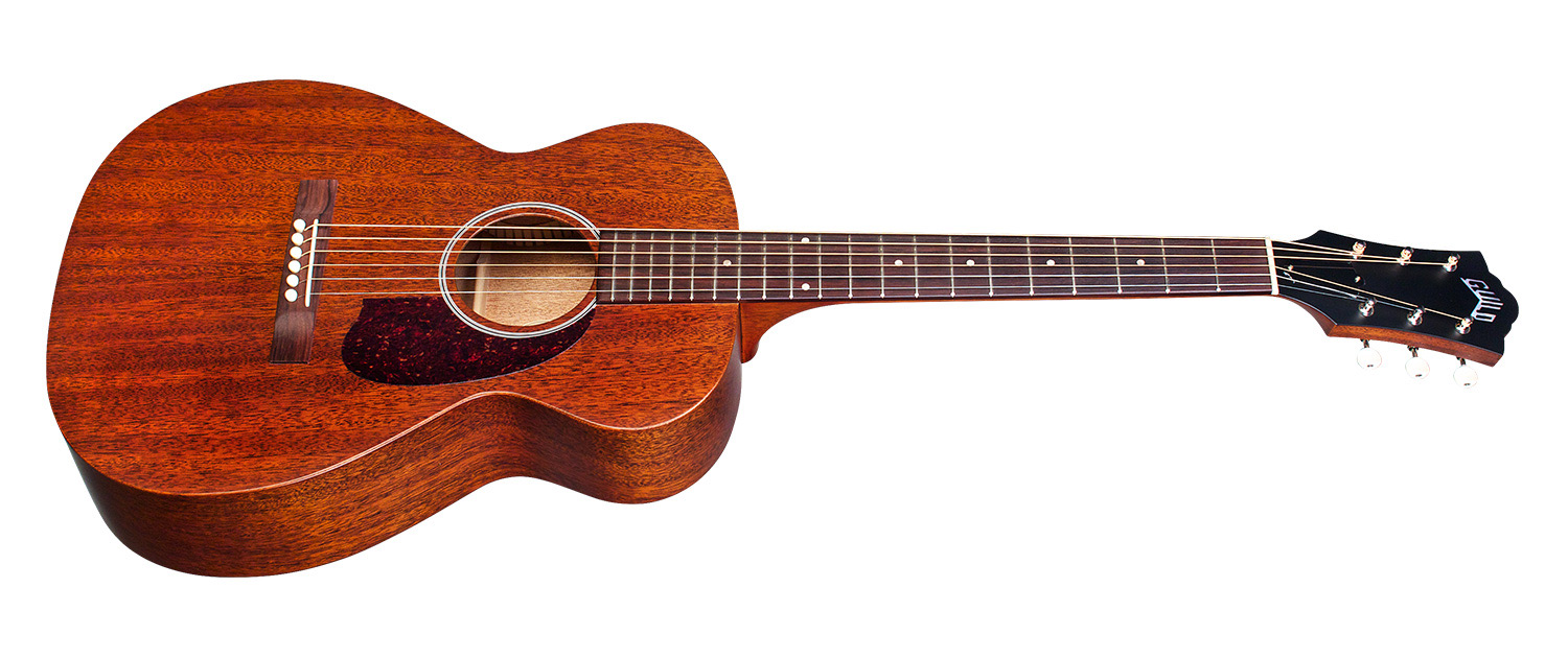 Horizontal side view of M-20 Natural acoustic guitar