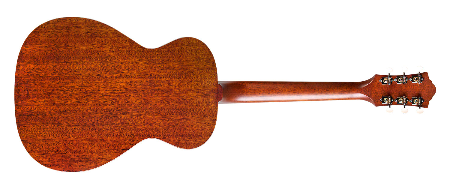 Horizontal back view of M-20 Natural acoustic guitar