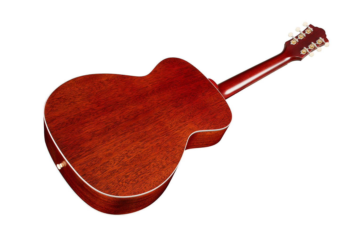 Angled back view of M-40 Standard Natural acoustic guitar