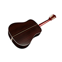 Horizontal angled back view of D-50 Standard Natural acoustic guitar thumb