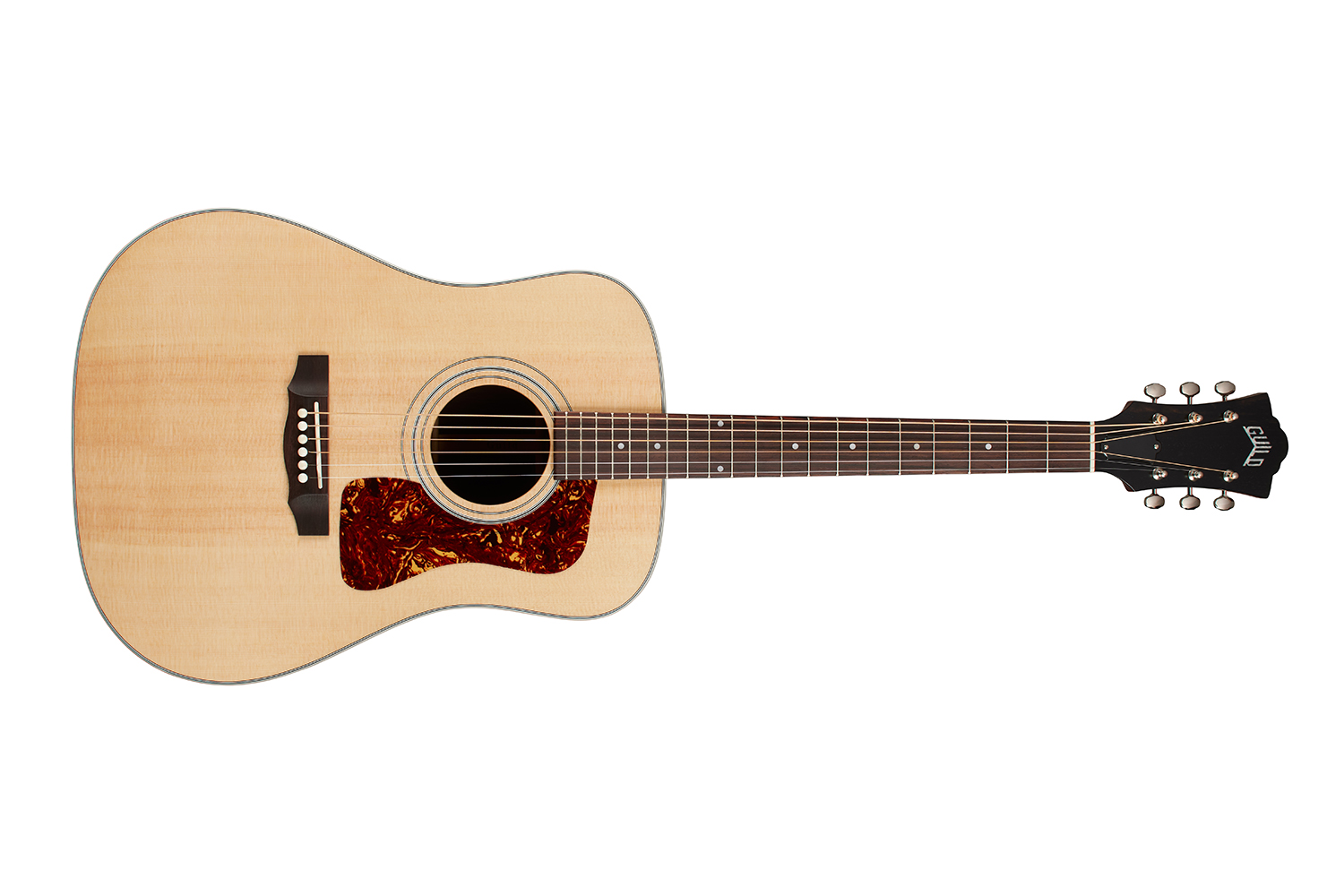Horizontal front view of D-50 Standard Natural acoustic guitar