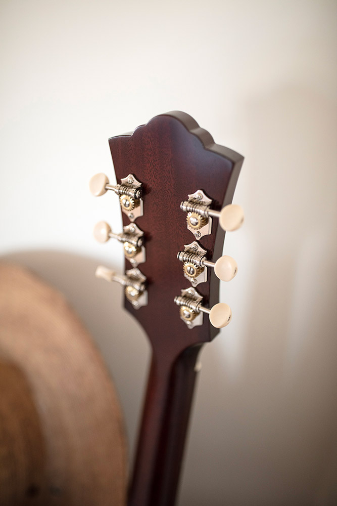 Close-up of the back of the F-40 Standard Natural headstock
