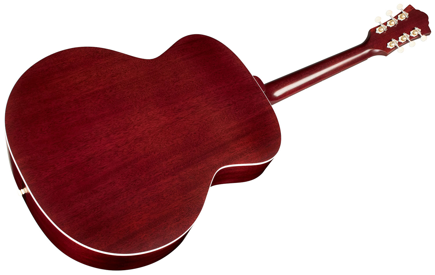 Horizontal angled back view of F-40 Standard Natural acoustic guitar