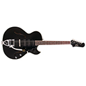 Horizontal front view of Starfire I Jet90 Satin Black guitar thumbnail
