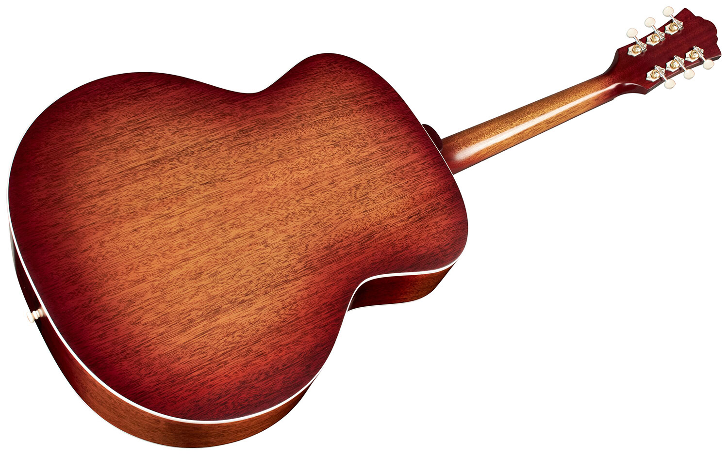 Horizontal angled back view of F-40 Standard Pacific Sunset Burst acoustic guitar